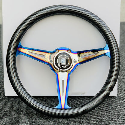 Car Conversion With Baked Blue Water Transfer Steering Wheel